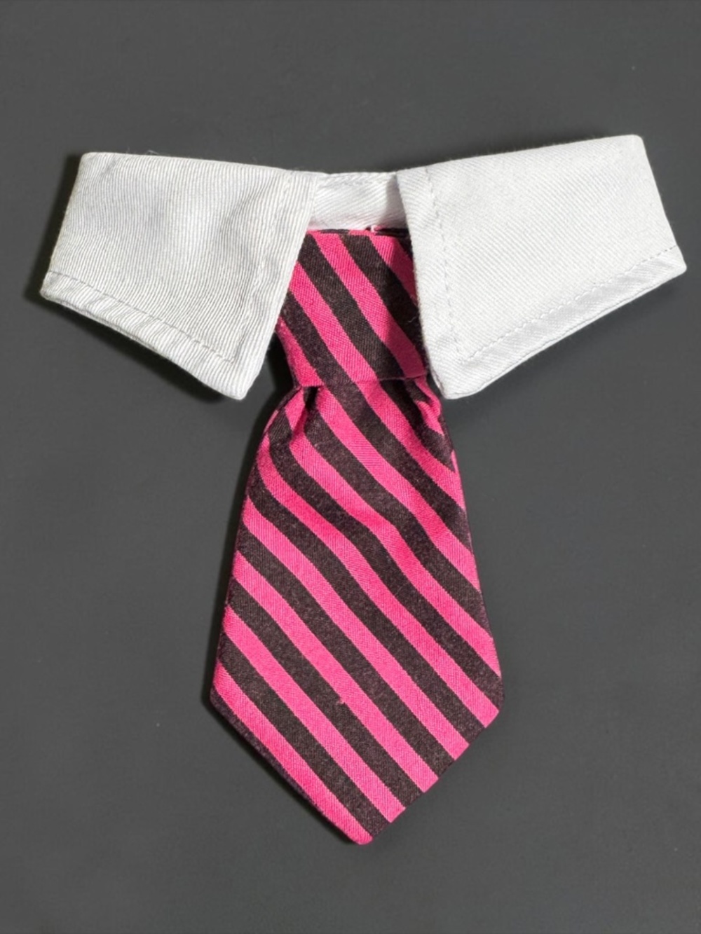 Dog Bow Tie Collar Hot Pink Black Stripe Adjustable Pet Tie NWOT - Picture 5 of 16